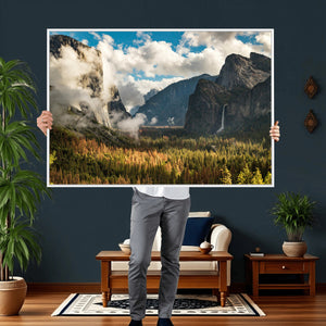 Yosemite Valley River Wall Art Canvas Print