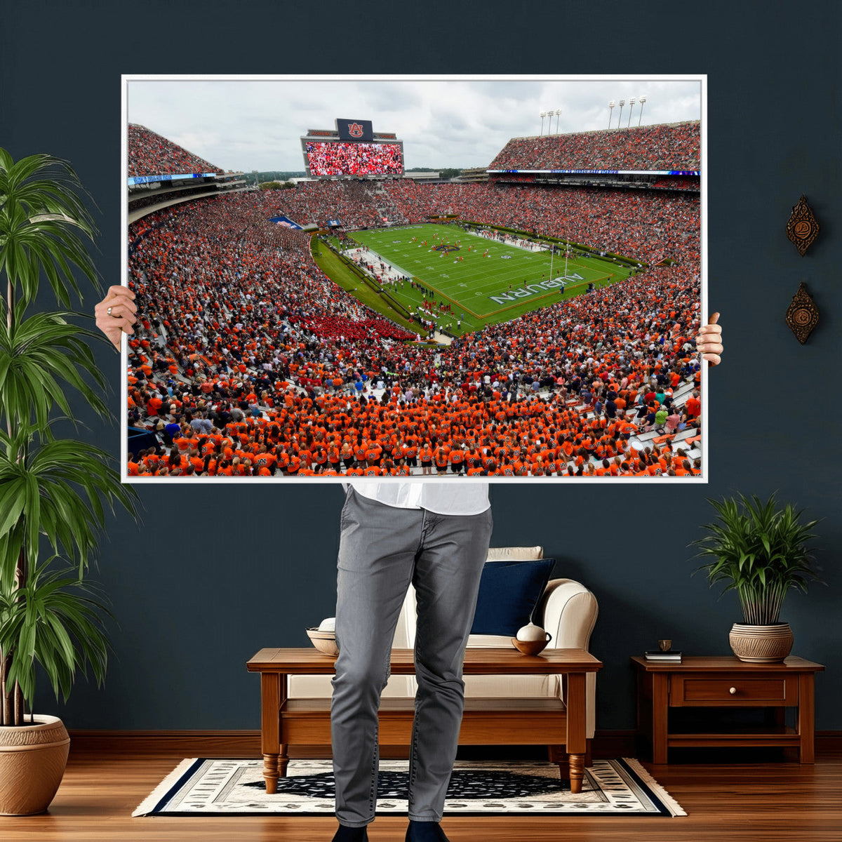 Auburn Stadium Wall Art Canvas Print, Jordan Hare Stadium