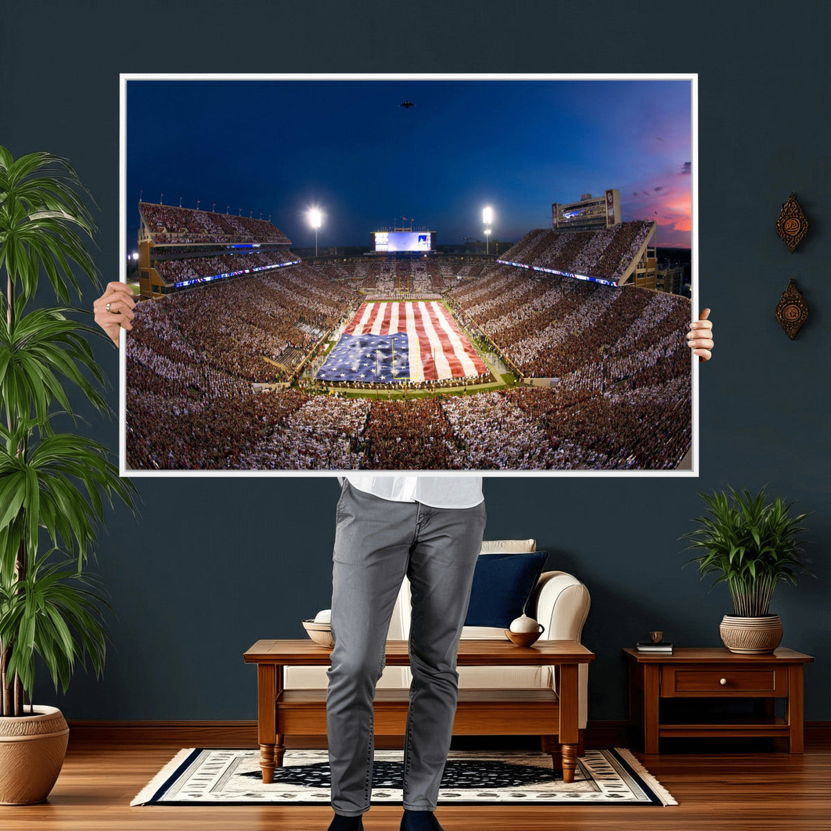 Oklahoma Sooners Memorial Stadium Wall Art Canvas Print,