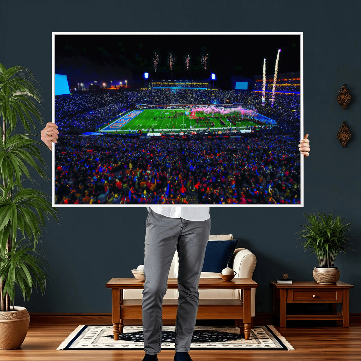 Ole Miss Rebels Vaught Hemingway Stadium Wall Art Canvas