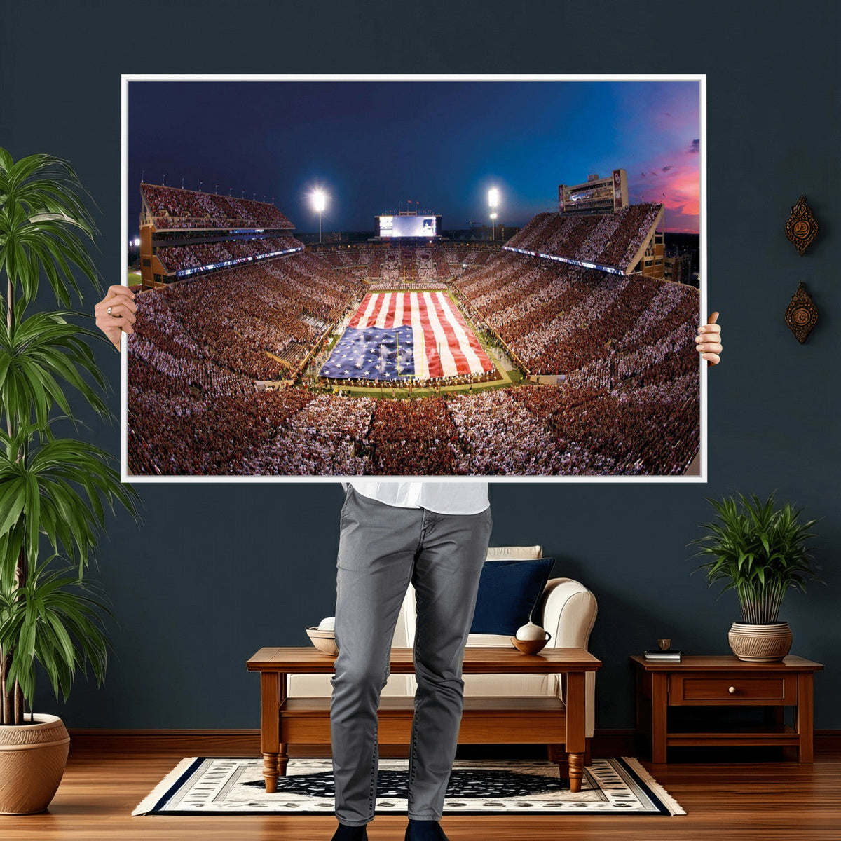 Oklahoma Memorial Stadium Wall Art Canvas Print – Oklahoma