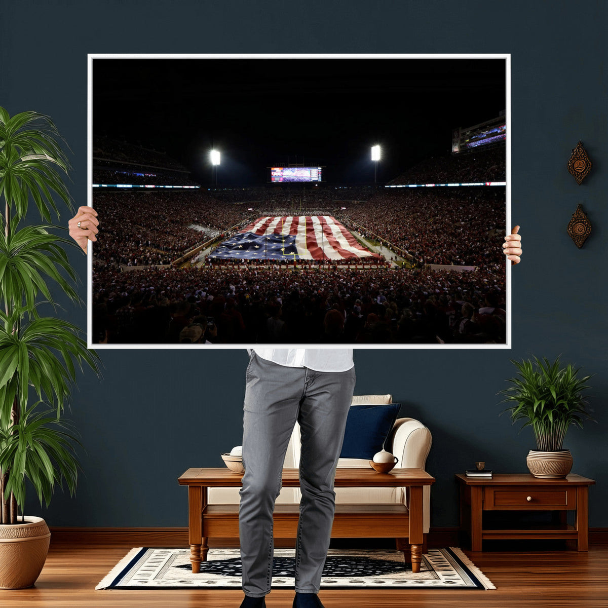 Oklahoma Memorial Stadium Wall Art Canvas Print – Oklahoma