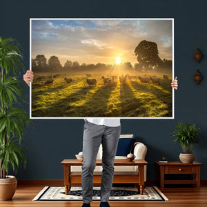 Sheep Wall Art Canvas Print – Rural Farm Animal Artwork
