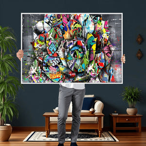 Abstract Graffiti Collage Street Art Wall Art Canvas Print