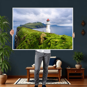 Cliffside Lighthouse Wall Art Canvas Print – Coastal