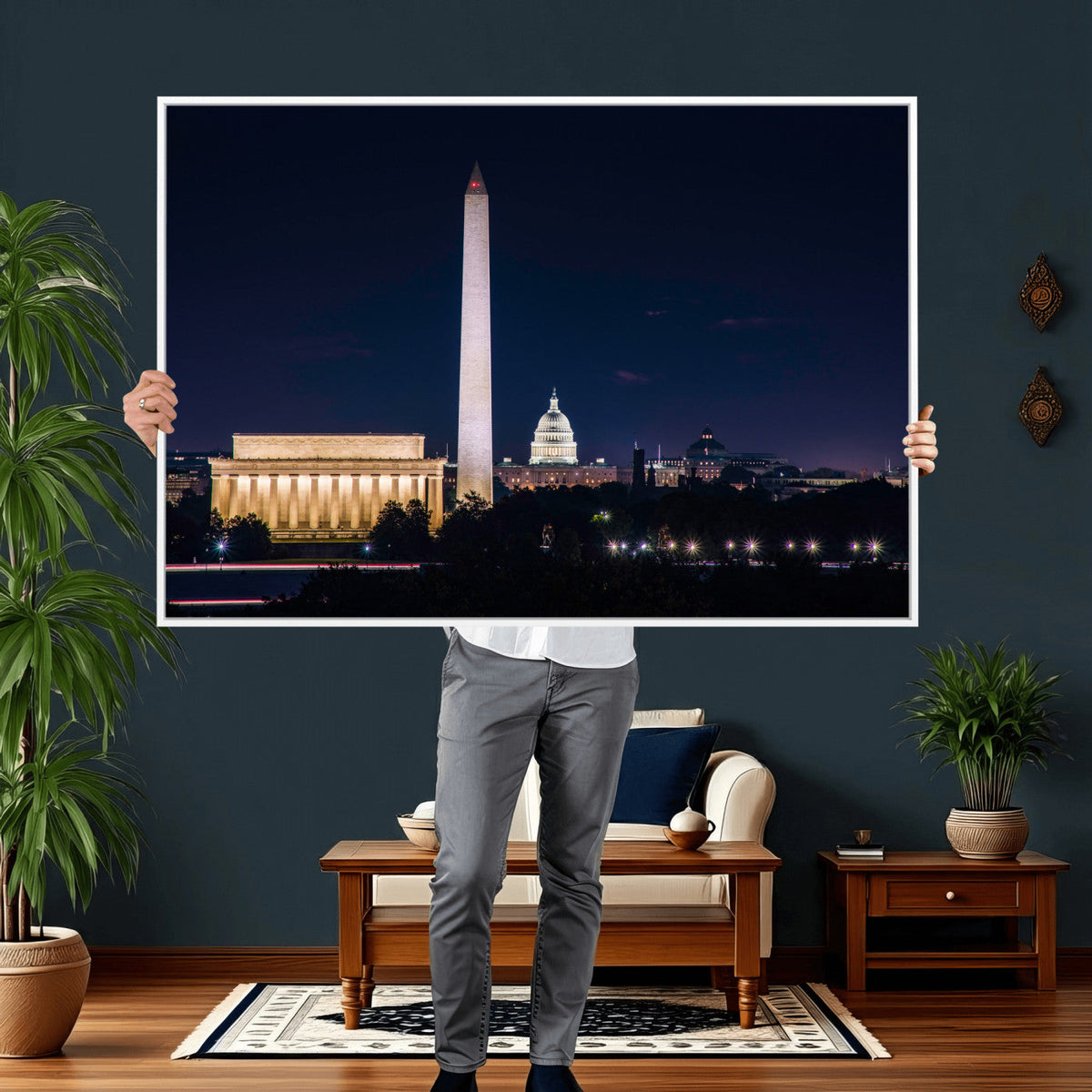 Washington White House Skyline Wall Art Canvas Print –