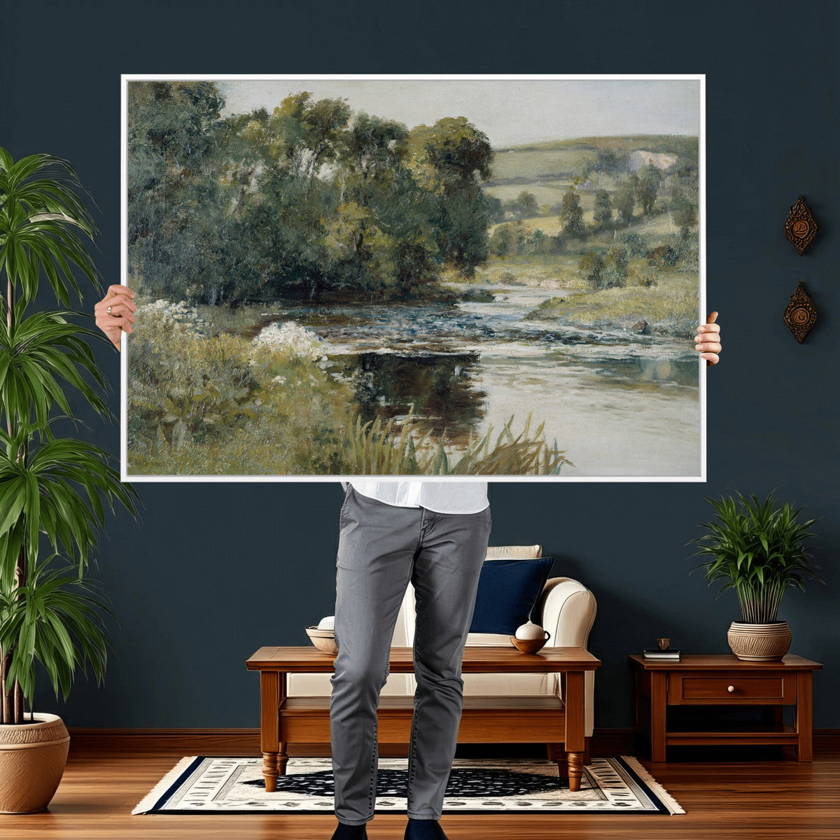 Streamside by Edward Mitchell Bannister Wall Art Canvas