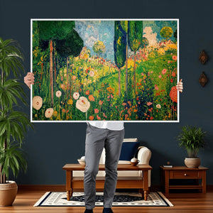 Gustav Klimt Boho Mountain Landscape Large Wall Art,