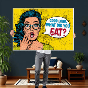 Pop Art Print Bathroom Sign Wall Art Canvas Print — Funny