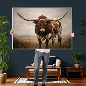 Texas Longhorn Canvas Wall Art Western Bull Desert Moody