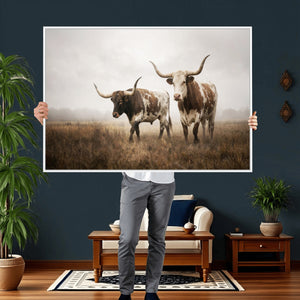 Texas Longhorn Canvas Wall Art Western Bull Desert Moody