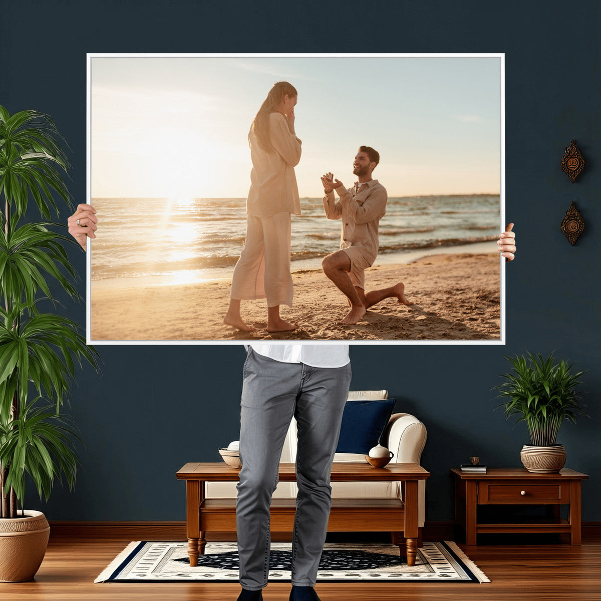 Custom Photo Framed Canvas Wall Art, Personalized Picture Print