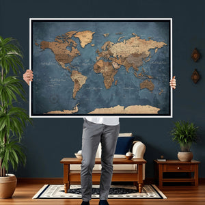 World Map Canvas Wall Art Canvas Print