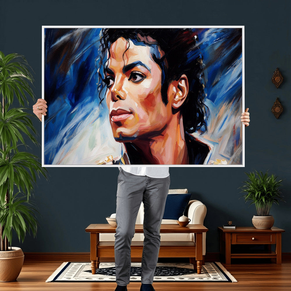 Abstract Michael Jackson Photo Wall Art Canvas Print