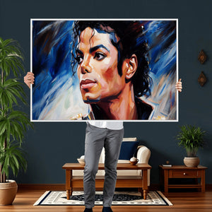 Abstract Michael Jackson Photo Wall Art Canvas Print
