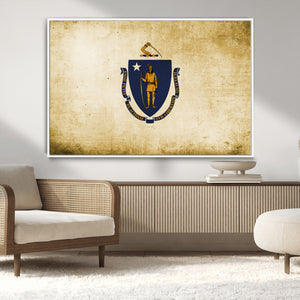 Massachusetts Flag Wall Art Canvas Print