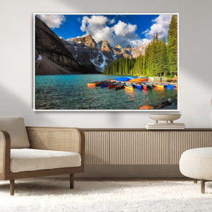 Moraine Lake 3-Panel Wall Art, Majestic Mountain and Lake