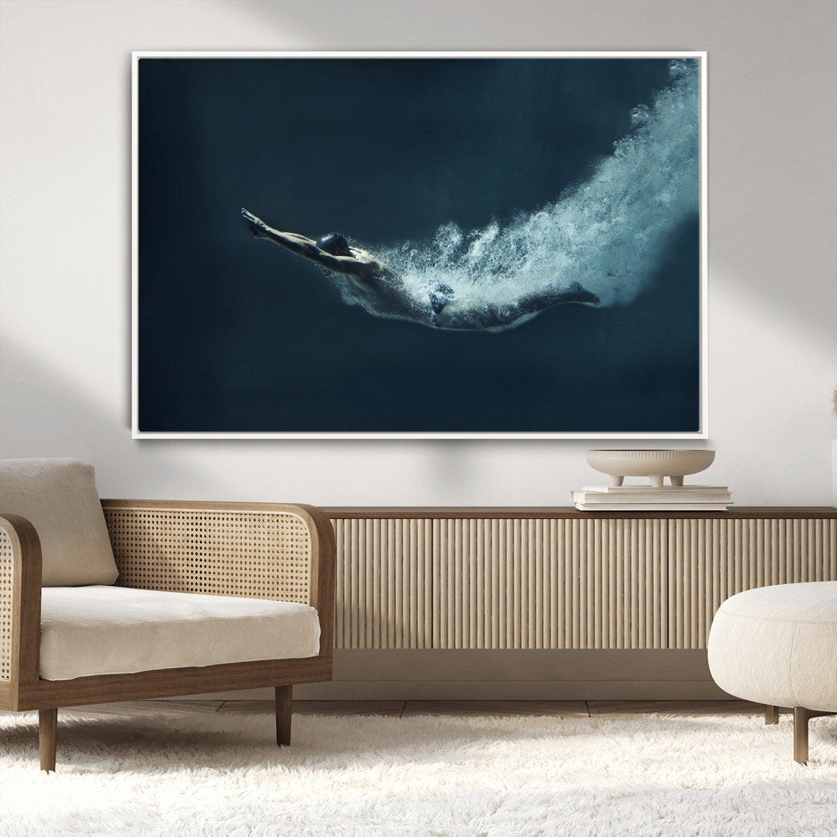 Swimmer Wall Art Canvas Print