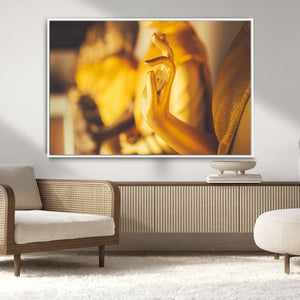 Gold Buddha Statue Hands Wall Art Canvas Print
