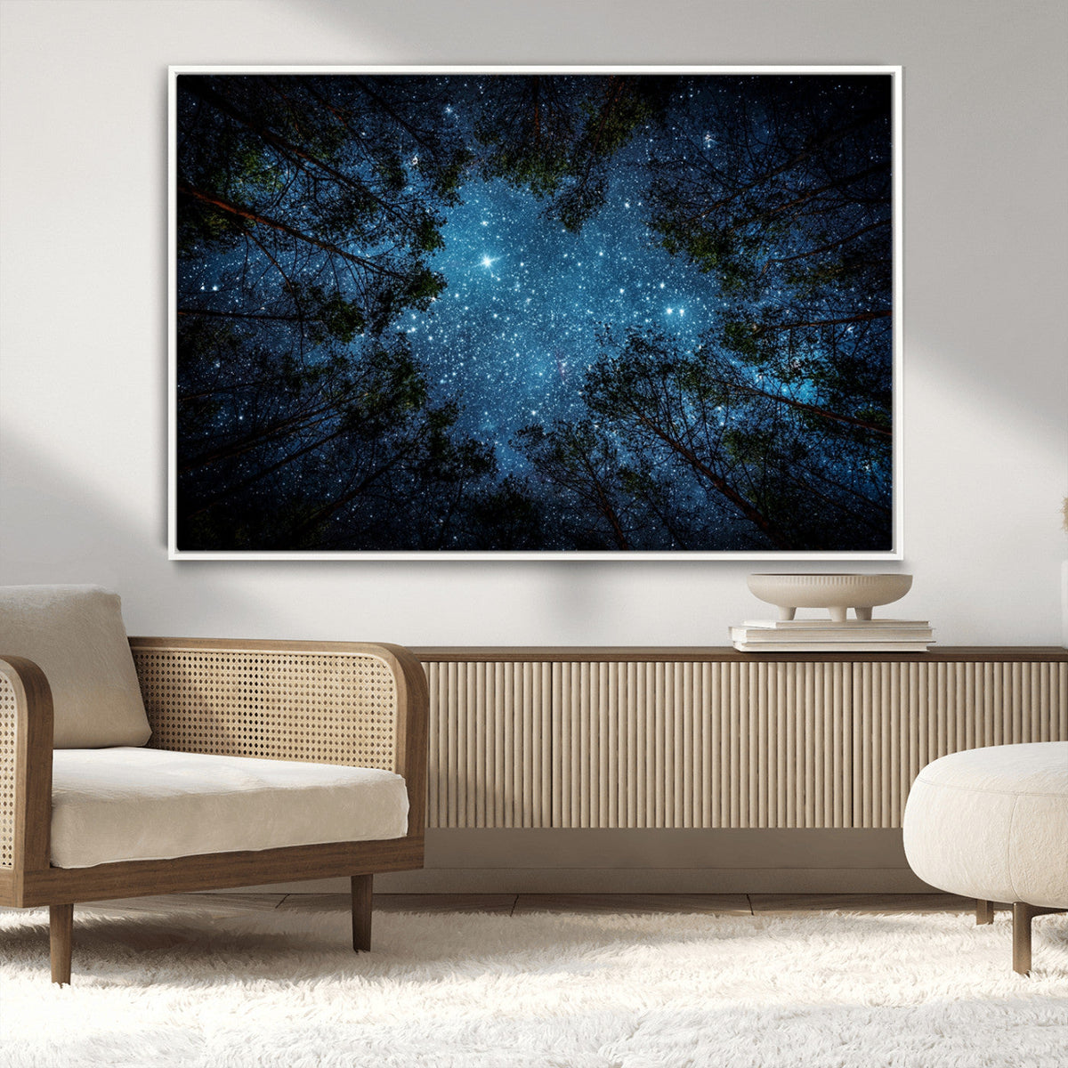 Forest and Stars Wall Art Canvas Print