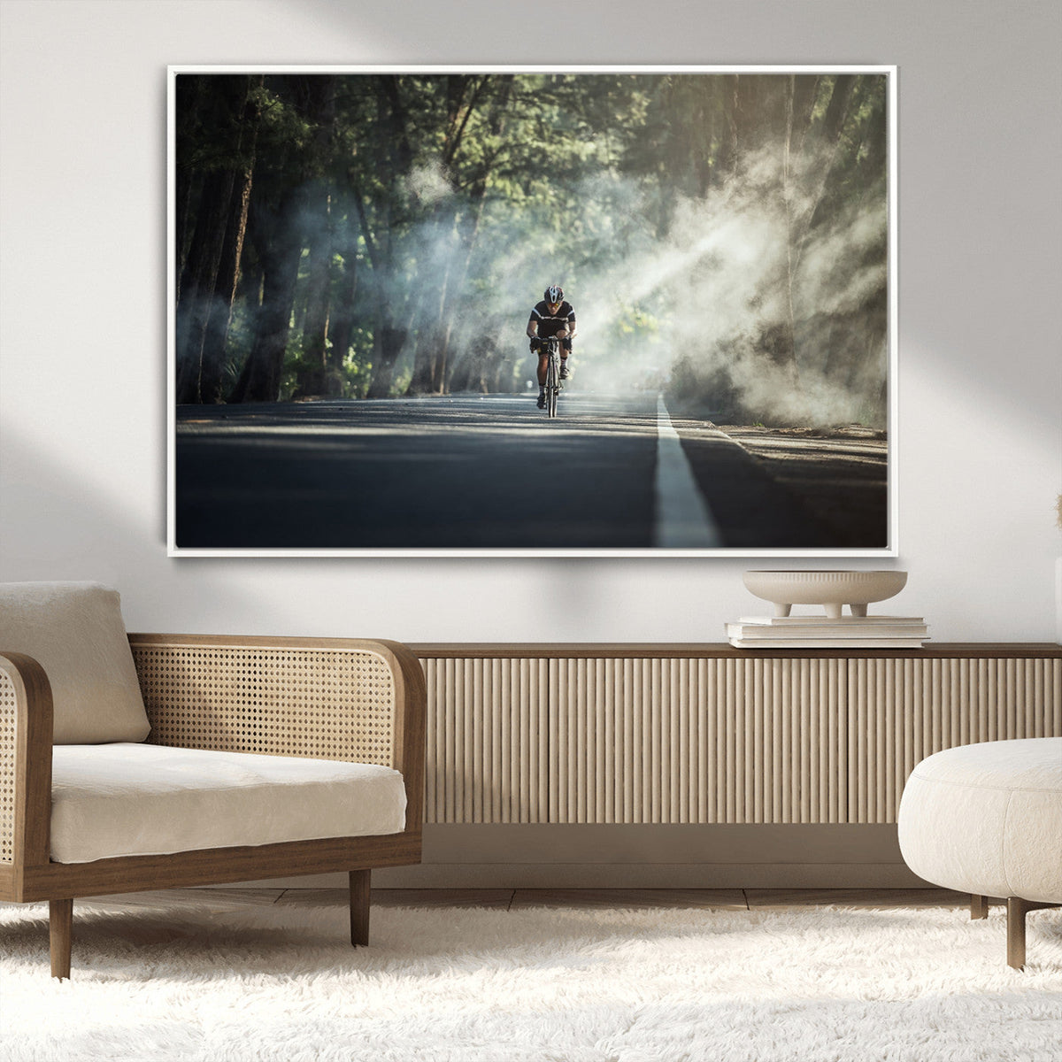 Cycling Road Bike in the Morning, Cycling Road Bike Canvas