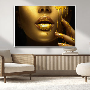 Gold and Women Wall Art Canvas Print