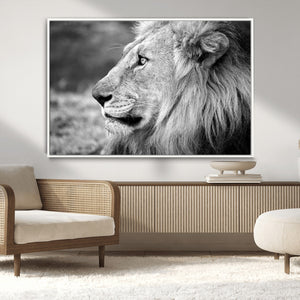 Lion Wall Art Canvas Print – Framed Majestic Wildlife