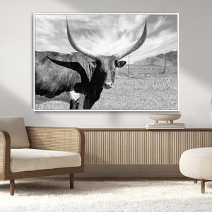 Cattle Wall Art Longhorn Cow Canvas Print