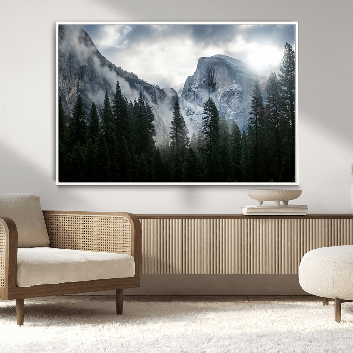 Yosemite National Park El Capitan Foggy Mountain Wall Art |