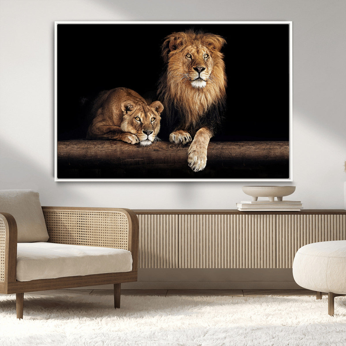 Lion Canvas Wall Art – Majestic Animal Print Artwork for