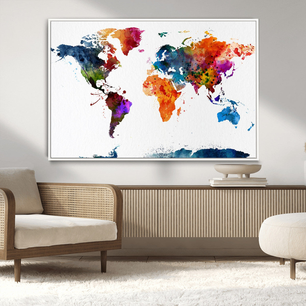 World Map Canvas Print – Detailed Map of the World Wall Art
