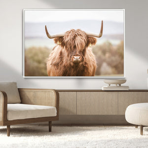 Scottish Serene Highland Cow Canvas Wall Art – Serene