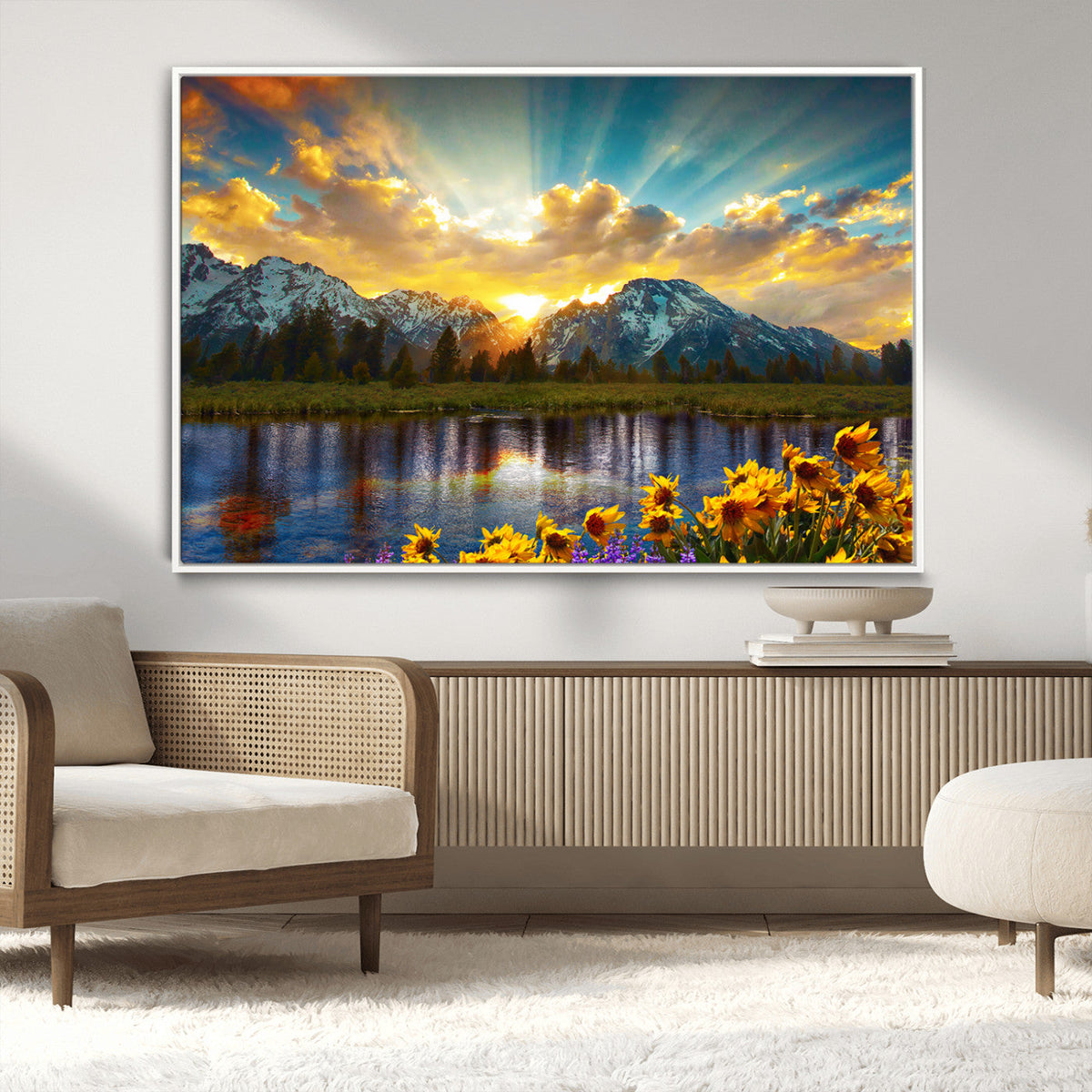 Grand Teton Park Sunrise Wall Art – Vibrant Landscape Canvas
