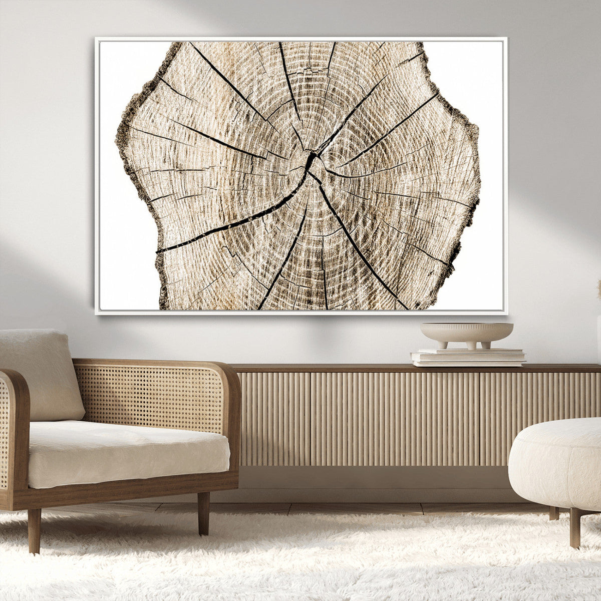 Abstract Wood Tree Ring Wall Art - Ready to Hang Minimalist
