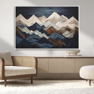 Mountain Wall Art – Modern Geometric Landscape Canvas Print,