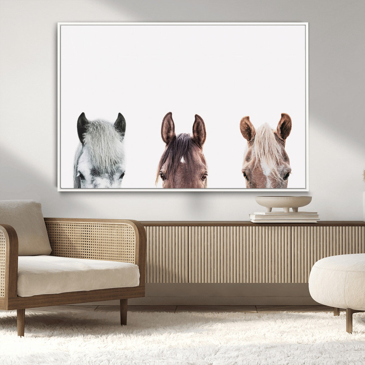 Horse Wall Art - Minimalist Horse Triptych Wall Art – Modern