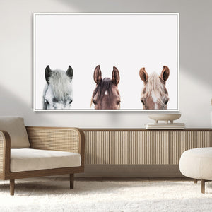 Horse Wall Art - Minimalist Horse Triptych Wall Art – Modern