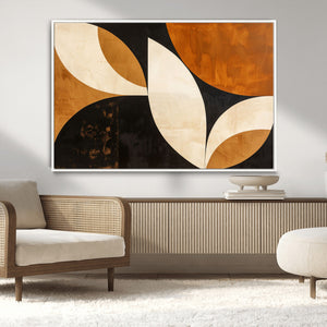 Geometric Abstract Wall Art Canvas Print, Mid Century Modern