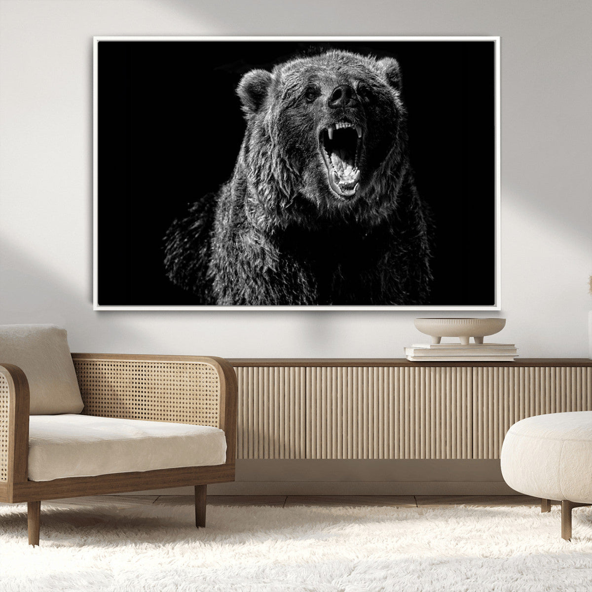 Bear Canvas Print | Wildlife Wall Art for Cabin Decor |