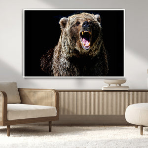 Grizzly Bear Canvas Print | Wildlife Wall Art for Cabin