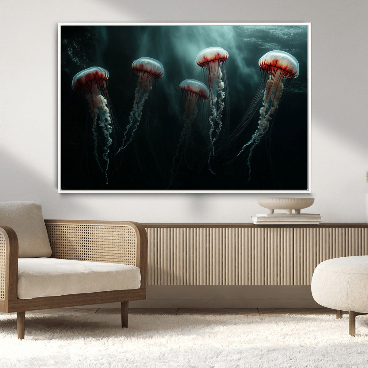 Abstract Jellyfish Wall Art Canvas Print