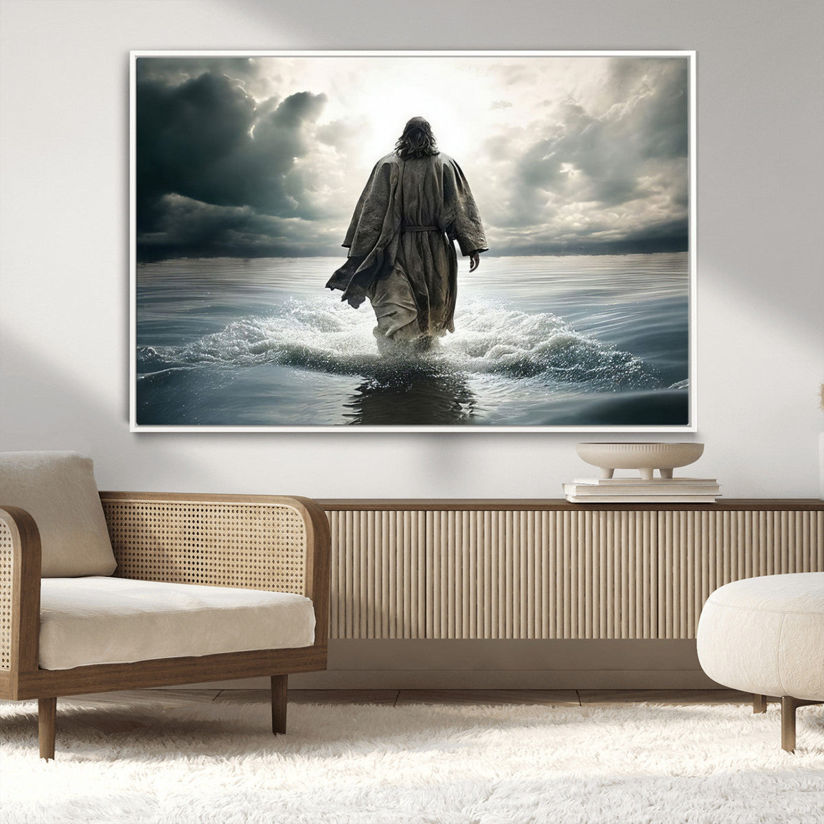 Jesus Walking on Water Wall Art | Canvas Print | Ready to