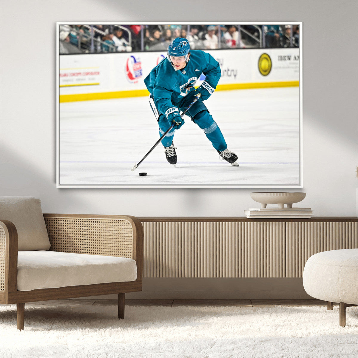 San Jose Sharks Ice Hockey Player Wall Art Canvas Print