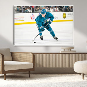 San Jose Sharks Ice Hockey Player Wall Art Canvas Print