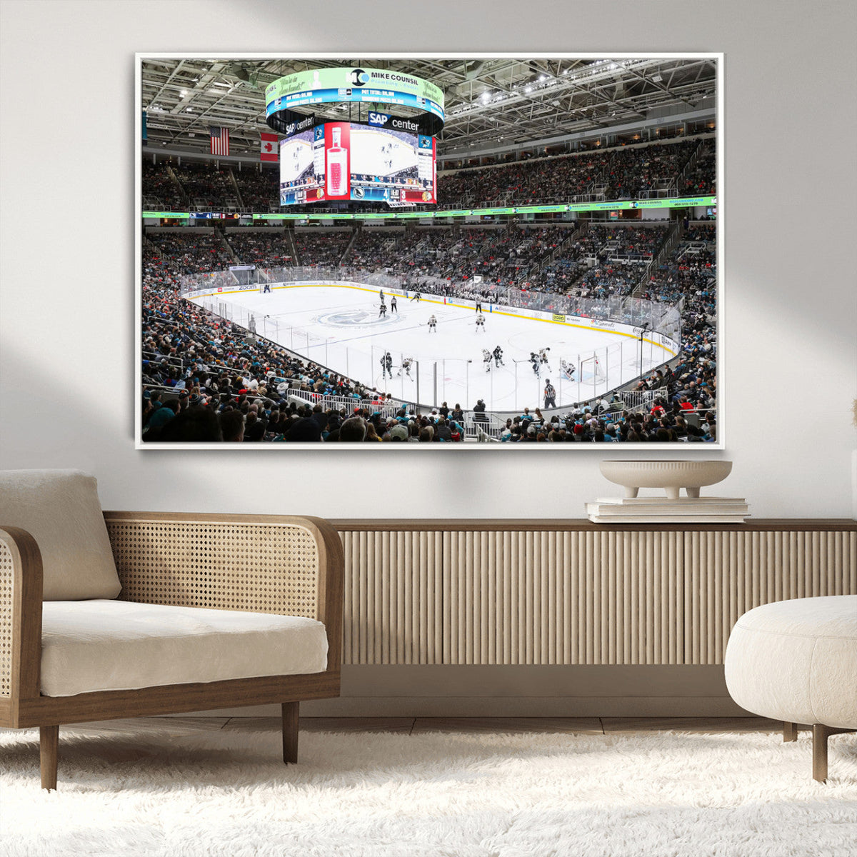 Sharks Arena Blackhawks Sharks Ice Hockey Stadium Wall Art