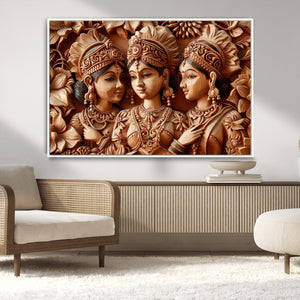 Indian Woman Statue Wall Art Canvas Print