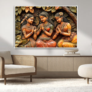 Indian Woman Statue Wall Art Canvas Print