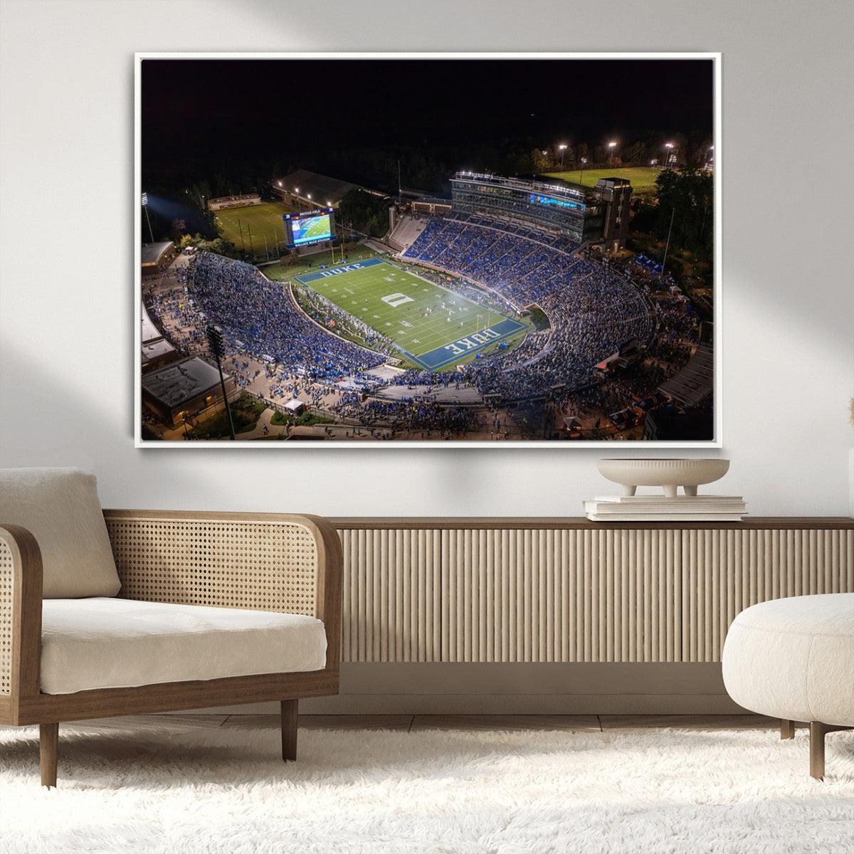 Duke University Blue Devils Football Print Canvas - Durham