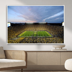 Michigan Stadium Wall Art Canvas Print, Vibrant Game Day