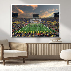 University of Michigan Wolverines Print Canvas, Football